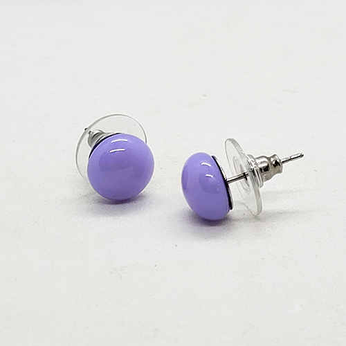 Lilac Fused Glass Stud Earrings