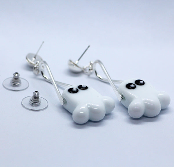 Halloween Ghost Artisan Glass earrings on studs
